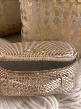 Dior Metallic Rose Gold Textured Cosmetic Case